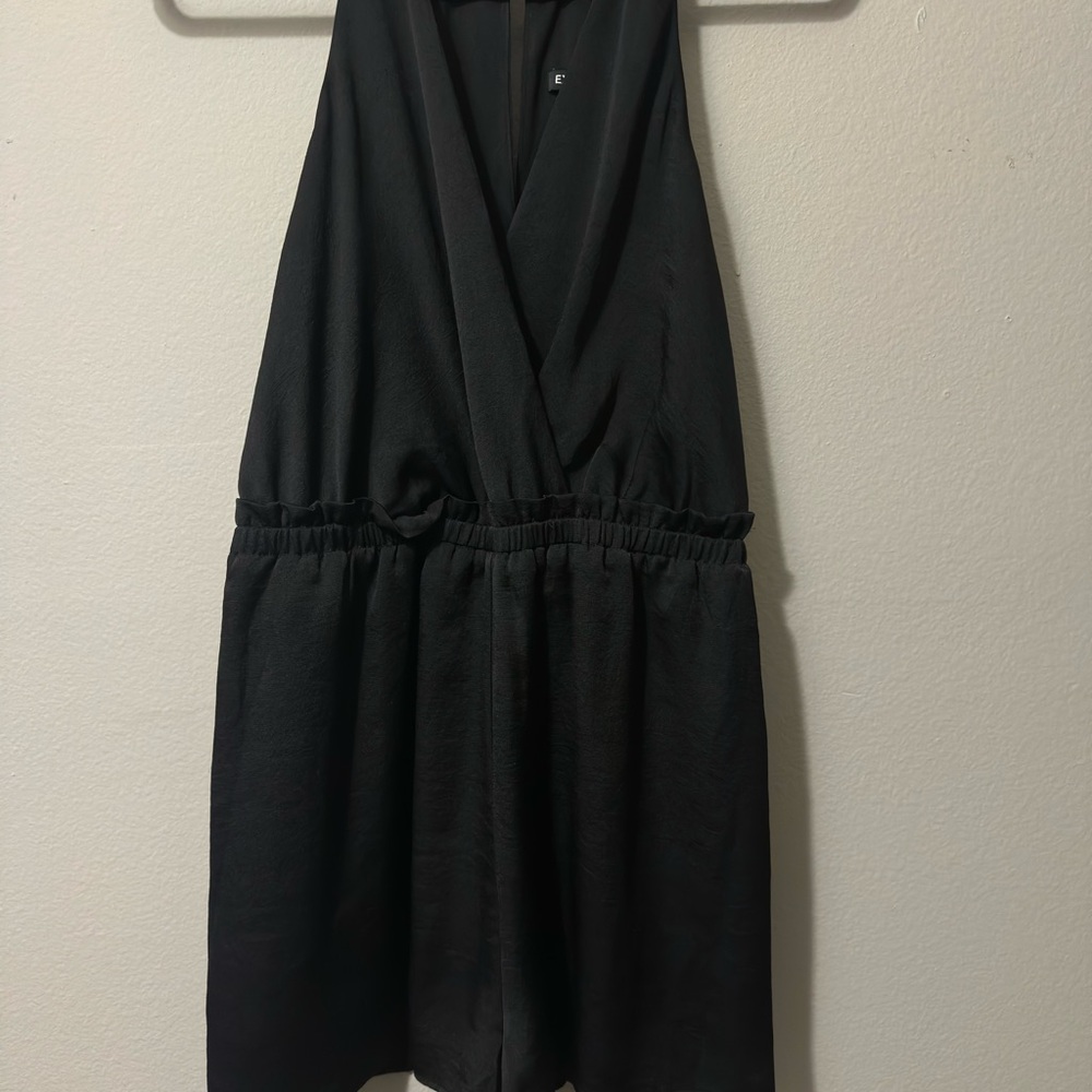 Express Elegant Black Halter Romper